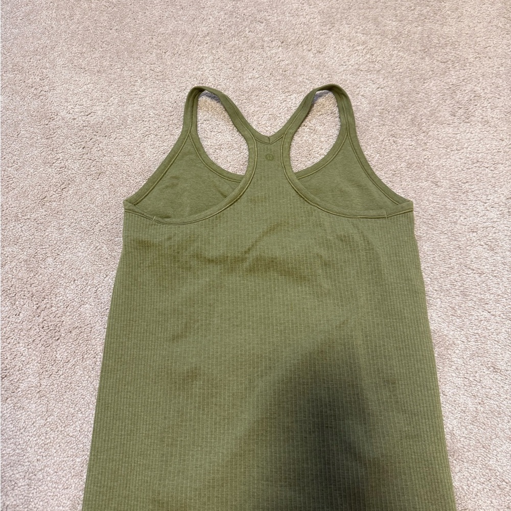 lululemon athletica Olive Ribbed Racerback Tank - Picture 2 of 3